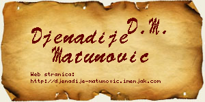 Đenadije Matunović vizit kartica